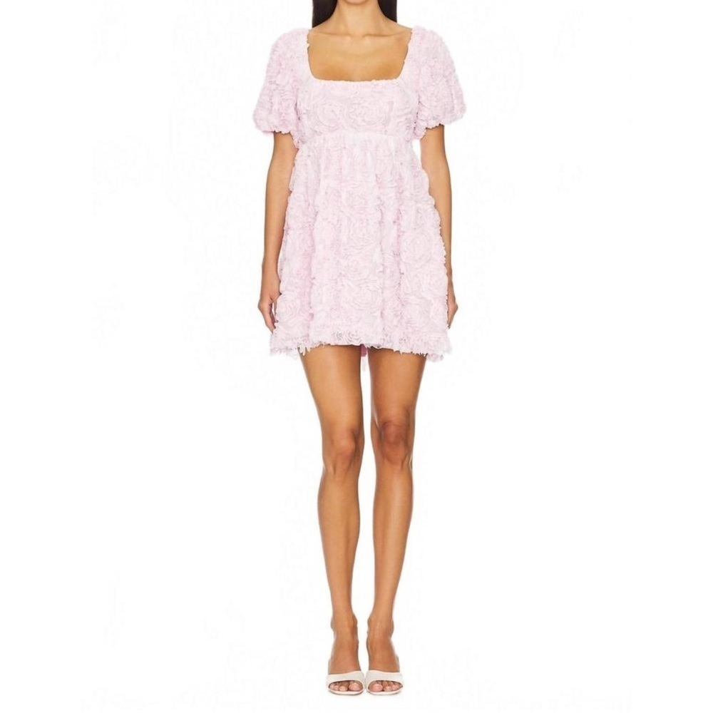 💗 Show Me Your Mumu Smitten Dress – Rosette Textured Mini – Pink – Size M – NWT💗 - Picture 11 of 13